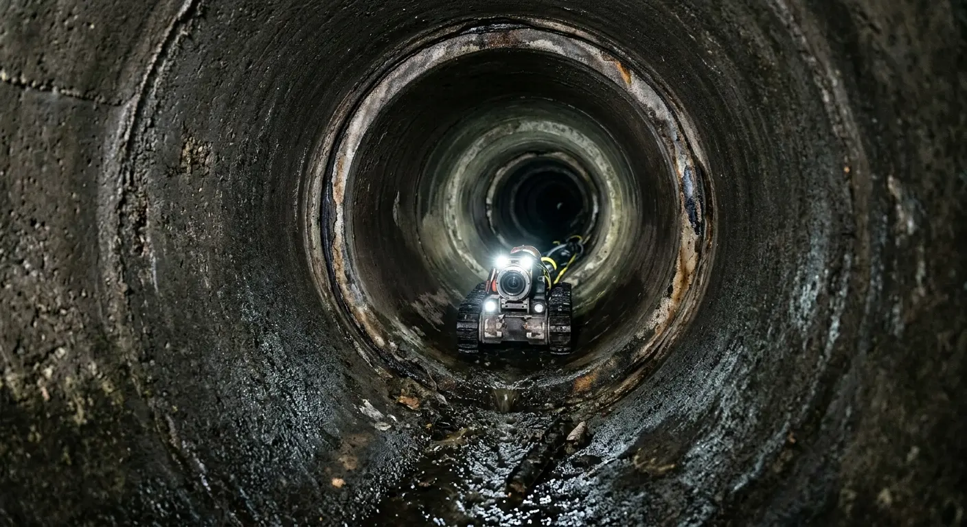 Robotic sewer camera inspecting pipe interior for Sewer Line Repair in Elk Ridge